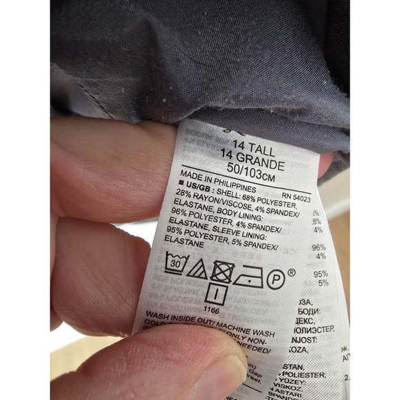 Banana Republic Machine Washable Blazer Jacket Women's Tall Size 14 Gray - Picture 6 of 6